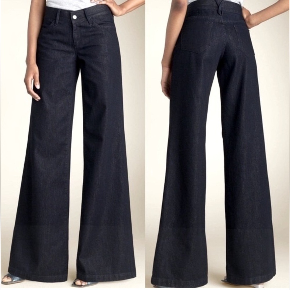 Goldsign Blue Flare Wide-Leg Jeans